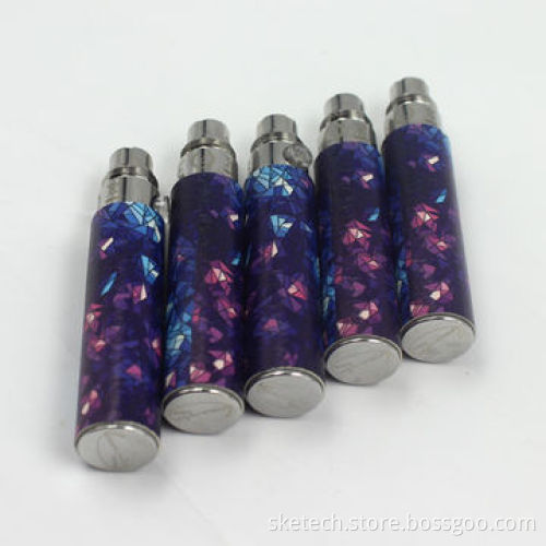 EGO colorful E-cigarette battery with various designs, adjustable voltage battery fashion design